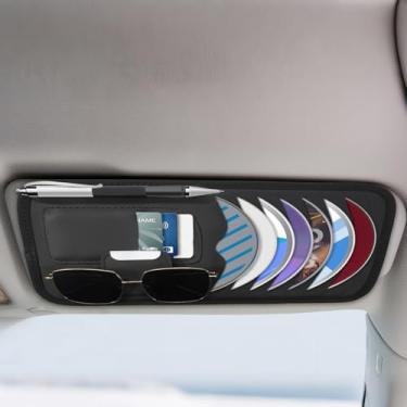 Imagem de Zyghjort Suporte de CD preto para carro, viseira de sol, suporte de CD para carros, multifuncionais, suportes de CDs, DVD, veículos, organizador de armazenamento, viseiras de carros, suportes com