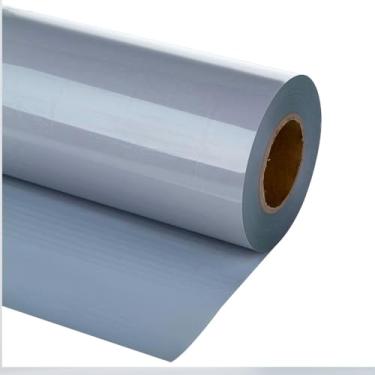 Imagem de guangyintong Rolos de vinil HTV de transferência de calor prateado, 30,5 cm x 3,6 m de ferro em vinil prateado para camisetas, vinil HTV de superfície brilhante para todas as máquinas de corte fácil