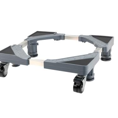 Imagem de Suporte com Rodinhas, Suporte para Geladeira E Maquina de Lavar E Fogão Inox com Rodinhas Base Carrinho Móvel Flexível(cinza)