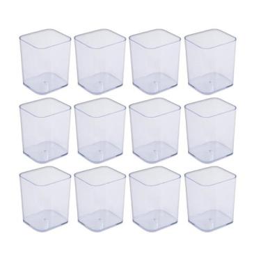 Imagem de Kit 12 Porta objetos caneta multiuso acrílico Cristal transparente - D