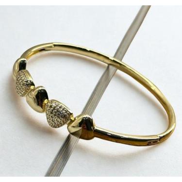 Imagem de Pulseira Bracelete Feminino De luxo Banhado ouro 18k Cravejado Zircôni
