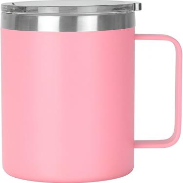 Imagem de CanecaTérmica Aço Inox 360ml | Copo Térmico Rosa  P/ Cerveja e Café
