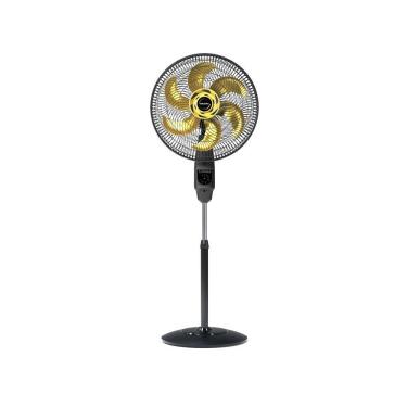 Imagem de Ventilador De Coluna Mallory Chronos 6 Pás 140W Preto Com Dourado 110V