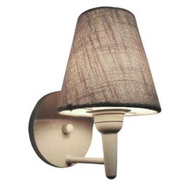 Imagem de Arandela Cone Md-2004 Base Branco Cúpula Em Tecido 14-14x07cm Rustico Cinza - Bivolt