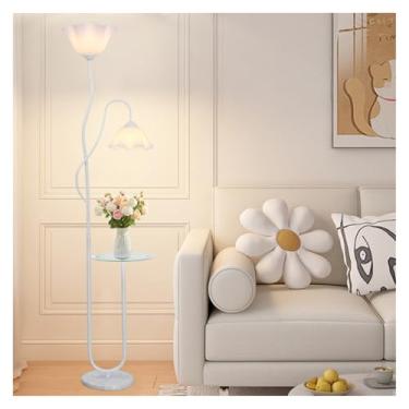 Imagem de Luminária de chão Luminária de chão com bandeja, luminárias leitura para casa, luminária alta para sala estar, combina decoração ambiente moderno(Branco)