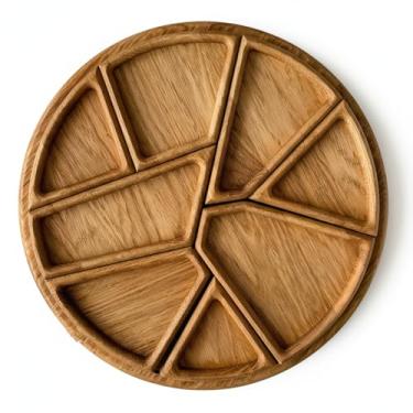 Imagem de Bandeja decorativa de madeira, bandeja de entretenimento para alimentos e bebidas, design divertido exclusivo