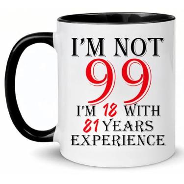 Imagem de Choinn Presentes de aniversário de 99 anos para mulheres e homens, caneca de café para presente de aniversário de 99 anos, ideias engraçadas para presentes de aniversário de 99 anos - Dia dos Pais