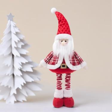 Imagem de JIAHG Decorações de Natal, tecido em pé, Papai Noel, boneco de neve, rena com pernas elásticas, lembrancinhas de festa de árvore de Natal para escritório em casa, mesa, lareira, prateleira, estatueta