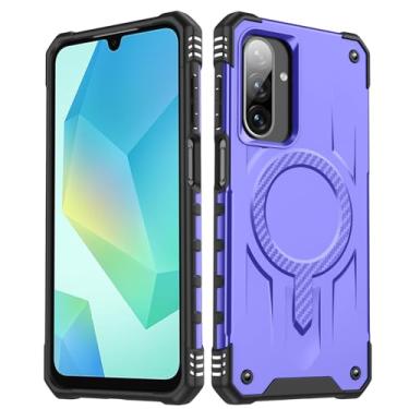 Imagem de Capa Pucciculn para Samsung Galaxy A16 5G 2024 - Carregamento magnético sem fio, almofada de ar de 4 cantos, capa antiderrapante TPU + PC, capa à prova de choque compatível com suporte de carro para