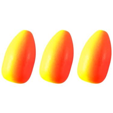 Imagem de Alwonder 60 peças/pacote de boias ovais de espuma, equipamento de pesca de surfe, flutuador de pompano, equipamento de fundo de isca viva, localizador de peixes, indicadores de greve, pesca com mosca para bagre, truta Walleye (1 #, vermelho - amarelo)