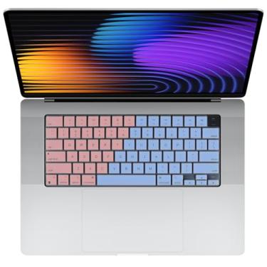 Imagem de Allinside Capa para teclado MacBook Pro 35.6 cm/40.6 cm (M2/M3/M4, 2021–2025) e Air 33.0 cm/38.1 cm (M1/M2/M3/M4 Pro/Max, 2022–2025), protetor de teclado para laptop, layout ANSI dos EUA, dois tons