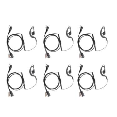 Imagem de Sarcia Fone de ouvido PTT de 2 pinos para Baofeng UV-5R UV-82 BF-F8HP Fone de ouvido de vigilância em forma de G com microfone para Kenwood Pxton Wouxun RT15 RT21 RT68 H-777S rádio bidirecional, 6