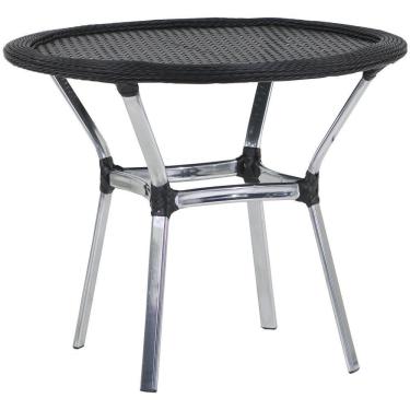 Imagem de Mesa Emily Com Tampo Tramado Em Alumínio Trama Original Preto