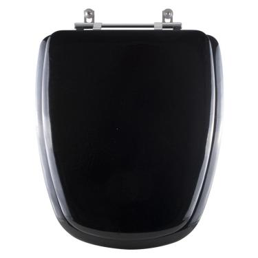 Imagem de Assento Sanitario Almofadado Monte Carlo Preto Para Bacia Deca