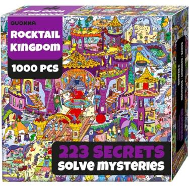 Imagem de QUOKKA 1000 Piece Puzzle for Adults – 223 Hidden Secrets, Engaging Audio Story, Snap-Tight Thick Pieces – Collect All Four Adult Puzzles in Series To Build One Epic Mystery Realm (Rocktail Kingdom)
