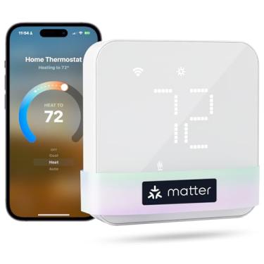 Imagem de meross Termostato Inteligente Para Casa, Wifi, Funciona Com Matter, Alexa, Apple Home, Google Assistant, Aplicativo E Controle De Voz, Agendamento 24 Horas Por Dia, 7 Dias Semana, Economia Energia,