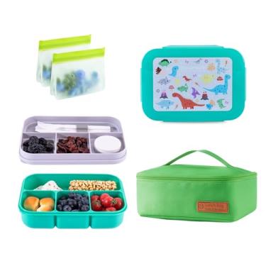 Imagem de Lunchneoo Lancheira infantil à prova de vazamento, 8 compartimentos, estilo Bento – Tamanhos ideais para crianças a partir de 6 anos, Durale, à prova de quedas, lavável na lava-louças e feita com