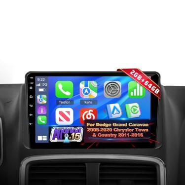 Imagem de [2+64] Rádio automotivo Volxcereo para Dodge Grand Caravan 2008-2020 Chrysler Town & Country 2011-2016, 22.9 cm Android Touchscreen estéreo com Carplay/Android Auto, GPS, WiFi, Bluetooth, SWC, FM/RDS