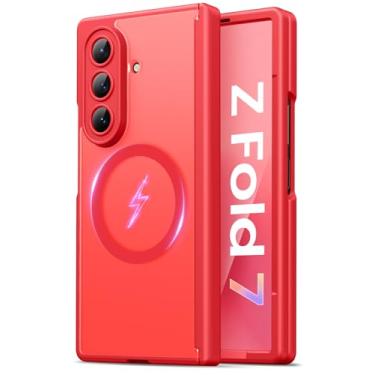 Imagem de Vihibii Capa para Samsung Galaxy Z Fold 7 com protetor de tela frontal, perfil fino, compatível com MagSafe, proteção de dobradiça de lente, capa de telefone com proteção contra quedas de grau militar
