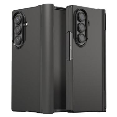 Imagem de araree Nukin 360 Capa para Samsung Galaxy Z Fold 7, capa fina de policarbonato rígido de corpo inteiro com proteção de dobradiça, capa protetora à prova de choque transparente (preta, Samsung Galaxy Z