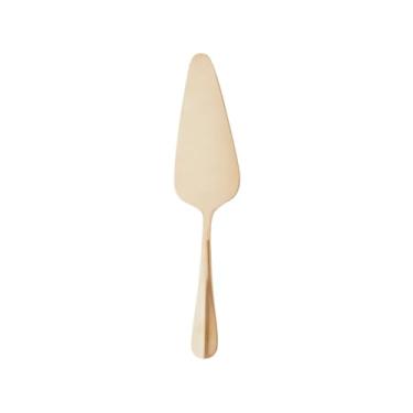 Imagem de Espátula Para Bolo Aço Inox Dourado 25cm Utensílio Para Servir Sobremesas Confeitaria Uso Manual