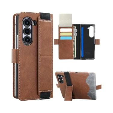 Imagem de Capa Carteira De Couro PU Para Samsung Galaxy Z Fold 7 6 5 Com Suporte