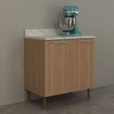 Imagem de Armário de Cozinha Balcão 80cm 2 Portas com Tampo Copacabana Móvel na 
