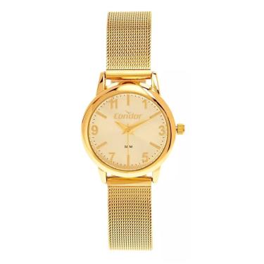 Imagem de Relógio Feminino Condor Dourado Analógico Casual Mesh Luxo-Feminino