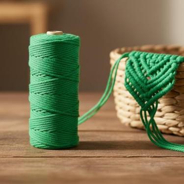 Imagem de Corda de macramê colorida de 3 mm x 109 jardas, barbante torcido para artesanato para pendurar na parede, decoração de casa, várias cores