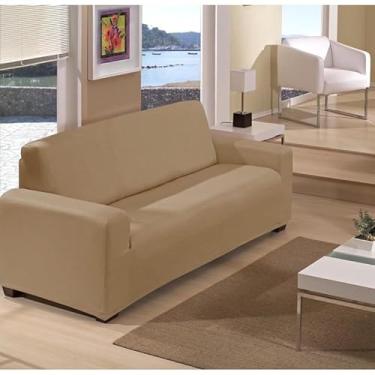 Imagem de Capa De Sofá Lisa Coladinha 2 ou 3 Lugares/de Poltrona 1 Lugar Malha Dupla(Caqui,Capa de Poltrona 1Lugar)