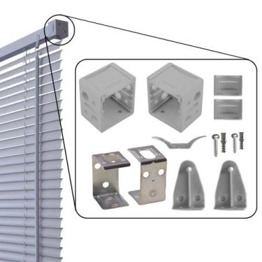 Imagem de Conjunto Instalação Para Persiana Horizontal Em Pvc Cinza - Atlas