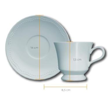 Imagem de Conjunto Xícaras para Chá Porcelana 6 Peças 190 Ml Azul Cottage Germer