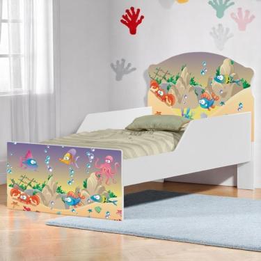 Imagem de Cama Infantil Tick Fundo Do Mar Feliz Com Colchão