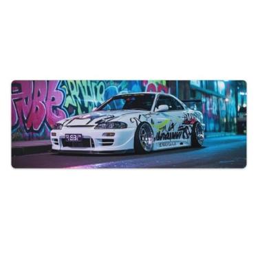 Imagem de HouLaiZhe JDM S15 Amplo Corpo Modificado Graffiti Gaming Mouse Pads JDM Car Desk Pads Grandes Mousepads para Teclado Desktop Tapete de Computador 30 x 80 cm