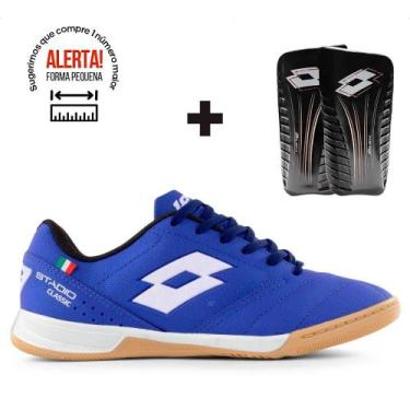 Imagem de Chuteira Futsal Lotto Stadio Classic B700 Masculina + Caneleira, 44., 