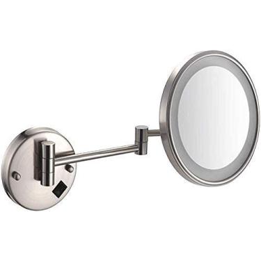 Imagem de LMJYU Espelho de parede para banheiro, espelho de maquiagem, espelho de barbear de banheiro montado na parede, ampliação de 3x espelho redondo de um lado espelho de penteadeira espelhos de mesa