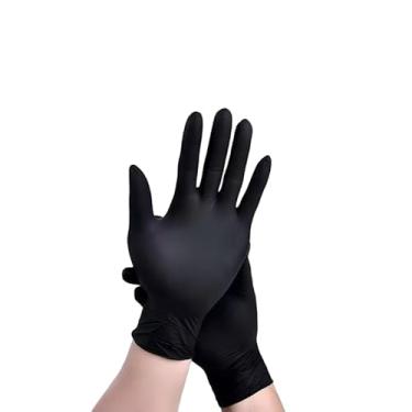 Imagem de Luvas de nitrilo de 50 unidades, alta elasticidade | À prova d'água | Resistente a óleo, luvas descartáveis adequadas para cozinhar e limpar (preto, tamanho G)
