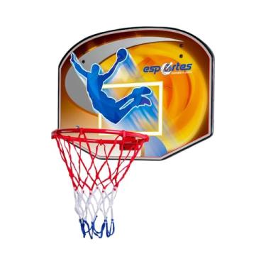 Imagem de Tabela de Basquete com Aro e Rede, Ferro e Plástico, 60x55x18 cm, Aro 36,5 cm, para Crianças a partir de 6 anos