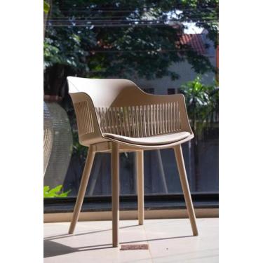 Imagem de Cadeira De Jantar Montreal Marcela Design Moderno Liso Nude - DECORESH