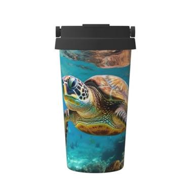 Imagem de Lord Howe Island Caneca de café isolada com estampa de tartaruga marinha em aço inoxidável para água quente e fria