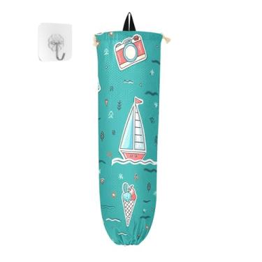 Imagem de xigua Suporte de parede para saco de plástico Lighthouse com cordão, pacote com 2, organizador de sacolas de compras reutilizáveis, decoração para bolsas, meias, roupas íntimas e gravatas