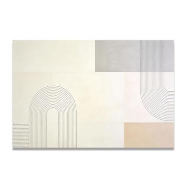 Imagem de Arte em tela minimalista Silent Peace: Serenidade tons neutros grande área em branco para decoração de espaço calmo 60 x 90 cm sem moldura