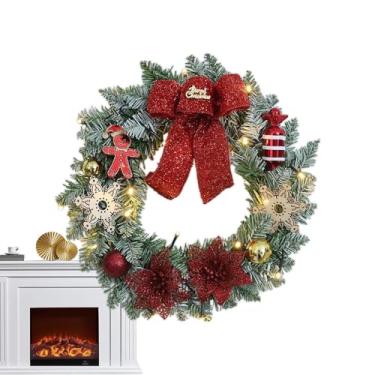 Imagem de Grande Coroa de Natal - Grandes Decorações Artificiais Para Festas - Coroa de Inverno com Pinhas e Bagas | para Interior Exterior Parede Lareira Sala Quarto Jardim Quintal Pátio Feriado