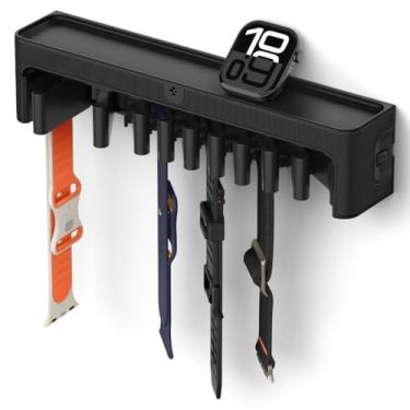 Imagem de Spigen Suporte organizador de pulseira para Apple Watch S341 com 10 compartimentos com bandeja para acessórios de parede - Preto