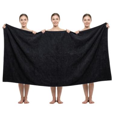 Imagem de REDKISS Pacote com 1 lençol de banho jumbo, toalha de banho grande de microfibra de 101 x 203 cm para banheiro, extra grande e leve, de secagem rápida, super macia e altamente absorvente, perfeita