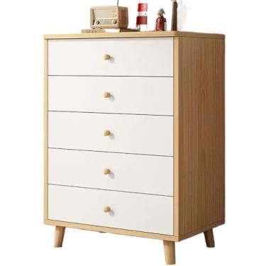 Imagem de Cômodas Cômoda para quarto com 5 gavetas, cômoda, alta para berçário, corredor, sala de estar, closet