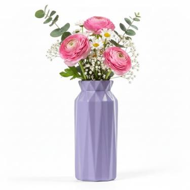 Imagem de Grupo Mirandinha Vaso Decorativo Lilás em Plástico – Centro de Mesa Elegante para Festas, Eventos e Decoração de Casa, Fácil de Limpar e Reutilizável