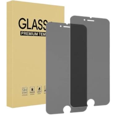 Imagem de Pacote com 2 protetores de tela de privacidade para iPhone 6 Plus/6S Plus, película de vidro temperado anti-espião, anti-arranhões, dureza 9H, capas de telefone compatíveis, alta definição