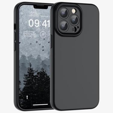 Imagem de SUPFINE Capa projetada para iPhone 13 Pro, silicone líquido premium com forro de microfibra macio antiarranhões [proteção de câmera atualizada] Capa protetora fina à prova de choque para homens