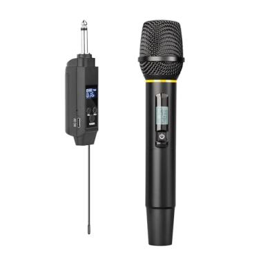 Imagem de Alomejor de Microfone Sem Fio, Microfone Portátil UHF Com Receptor Recarregável Alcance de 164 Pés 5H para Uso Em Casa, karaokê, Festa de Casamento, Canto de Discurso (1 receptor e 1 transmissor)